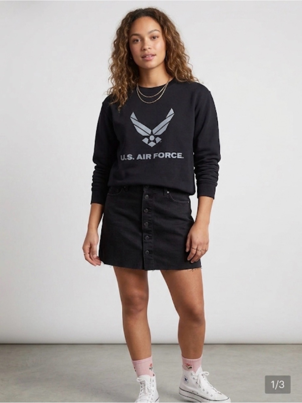 Black Crewneck Sweatshirt - Women’s (unlabeled size- fits small/medium)